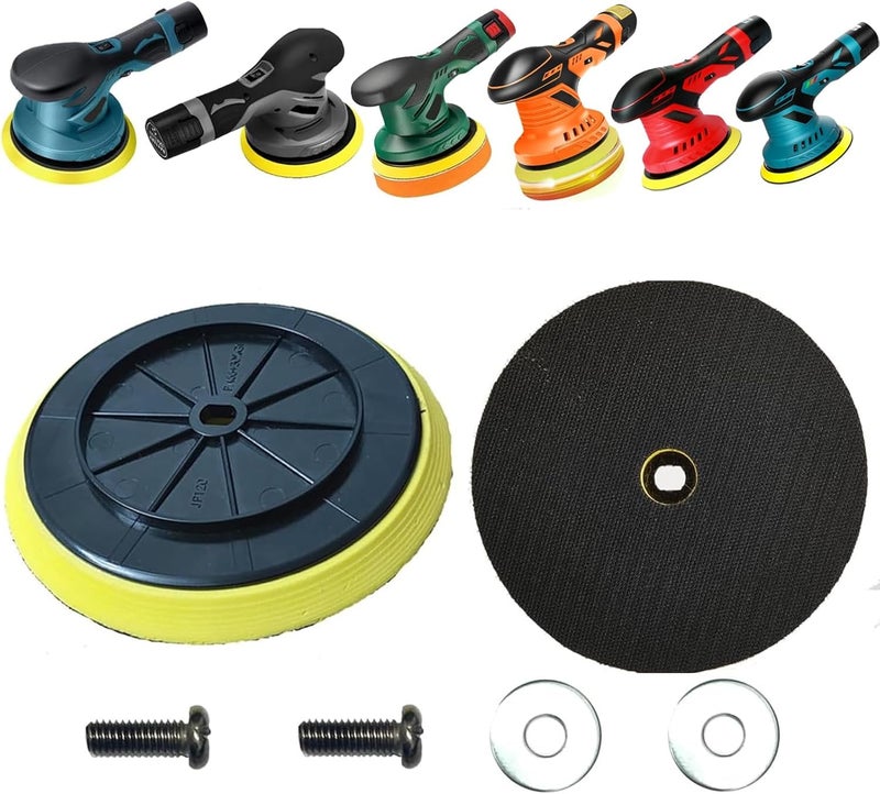Feenynic Backing Pads Compatible with Saker, GEVEELIFE, Eioehtl, TEETOK, Takuoo, Color Tree, DmgicPro, LOTKEY, Carrkoopy Cordless Buffer, Saker Buffer Pads, 6 Inch 2 Pack Buffer Polishing Backing Plates - Image 1